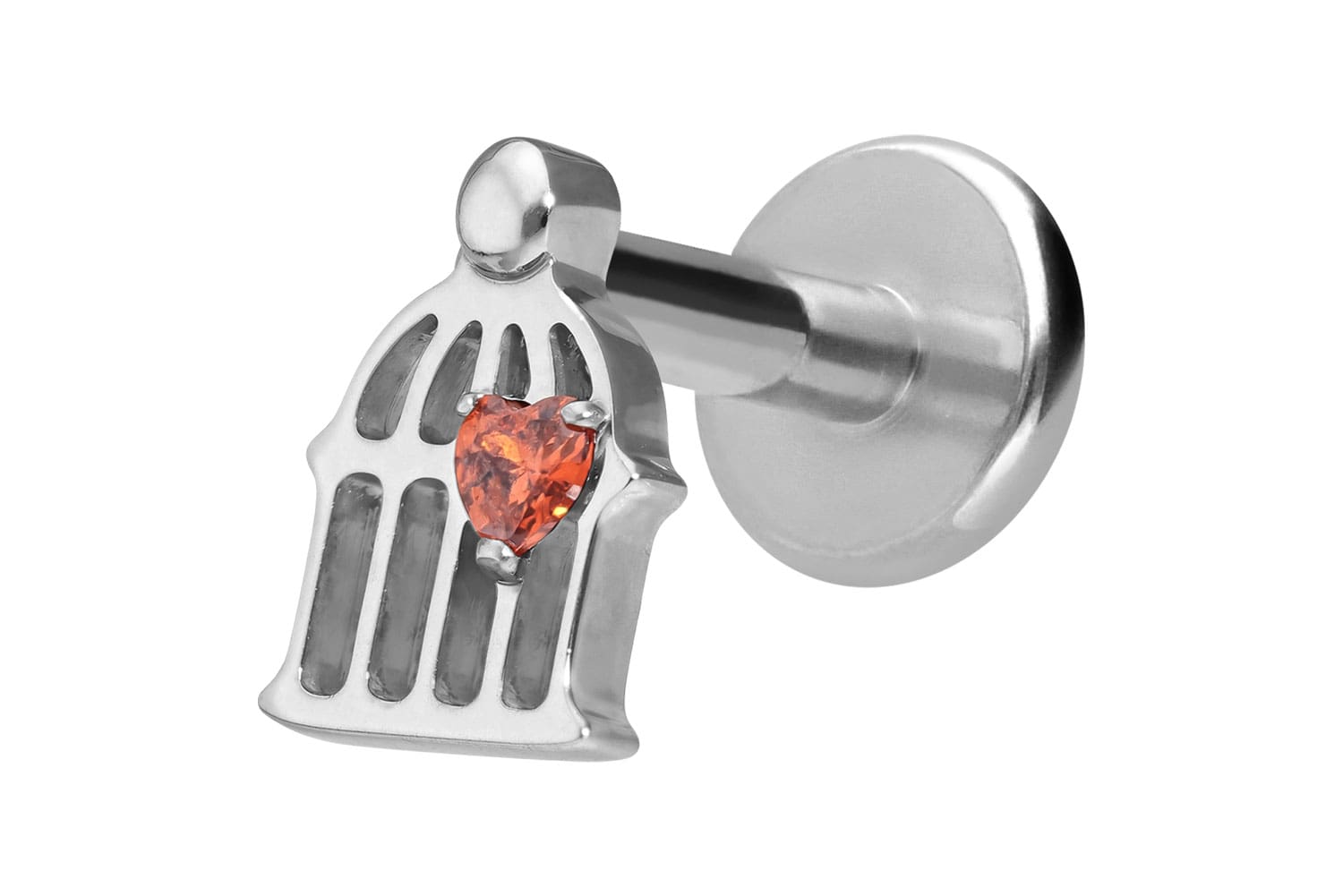 Titan Labret Piercing mit Innengewinde KÄFIG